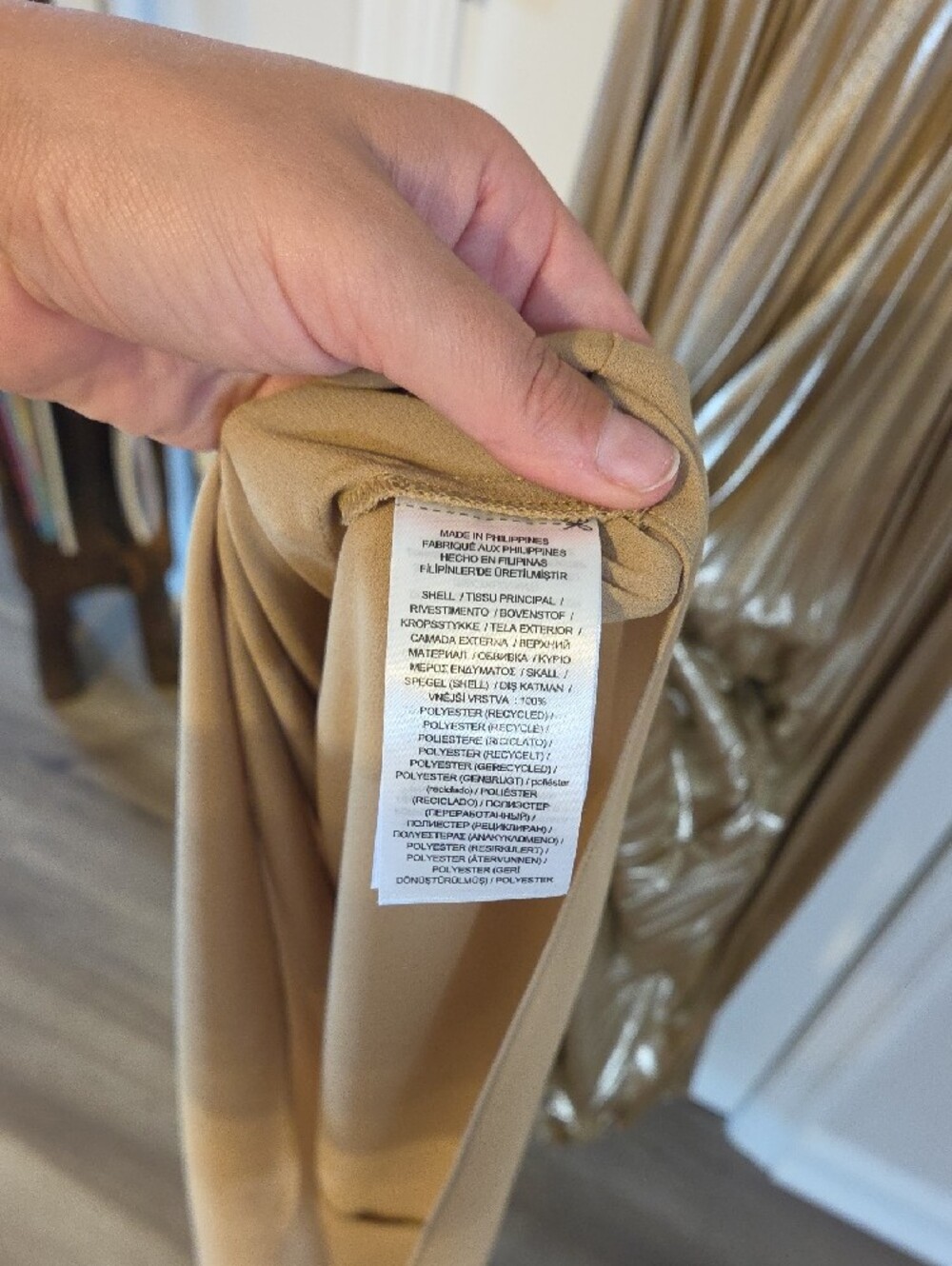 Ralph Lauren Metallic Gold Pleated Maxi Dress - Picture 6 of 8